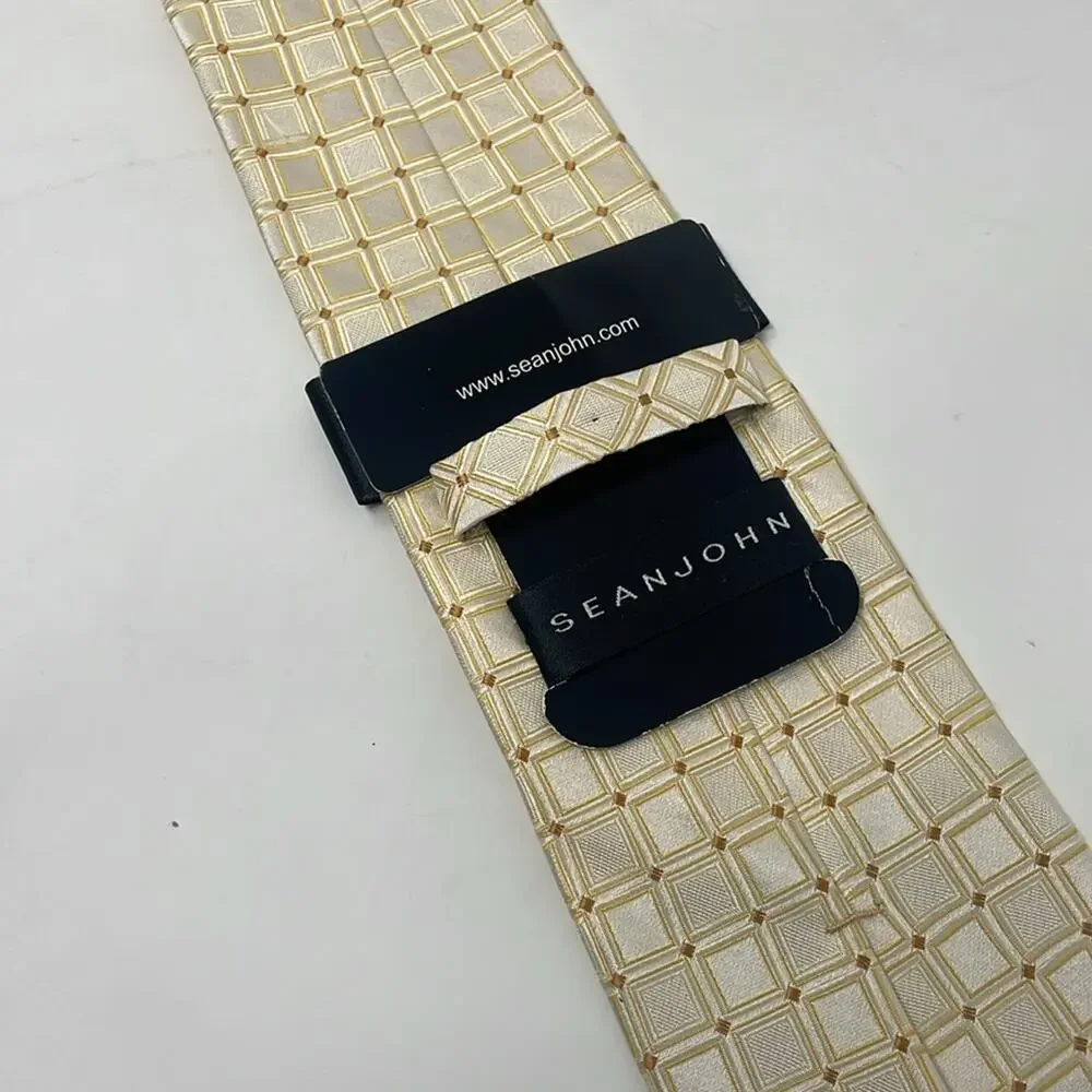 NWT Bundle of Sean John brown/yellow jacquard 100% silk ties
